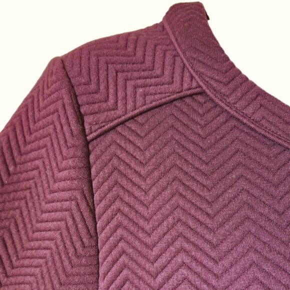 Halogen Dress‎ Mod Sweater Sweatshirt Short Chevron Embroidered Quilted Purple M - Picture 5 of 10
